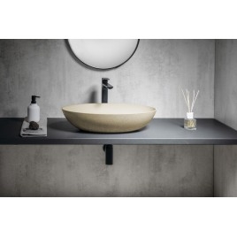 Lavabo en béton, 60x40cm, jaune
