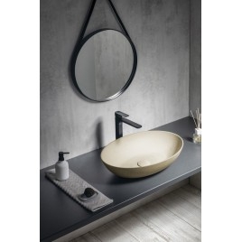 Lavabo en béton, 60x40cm, jaune