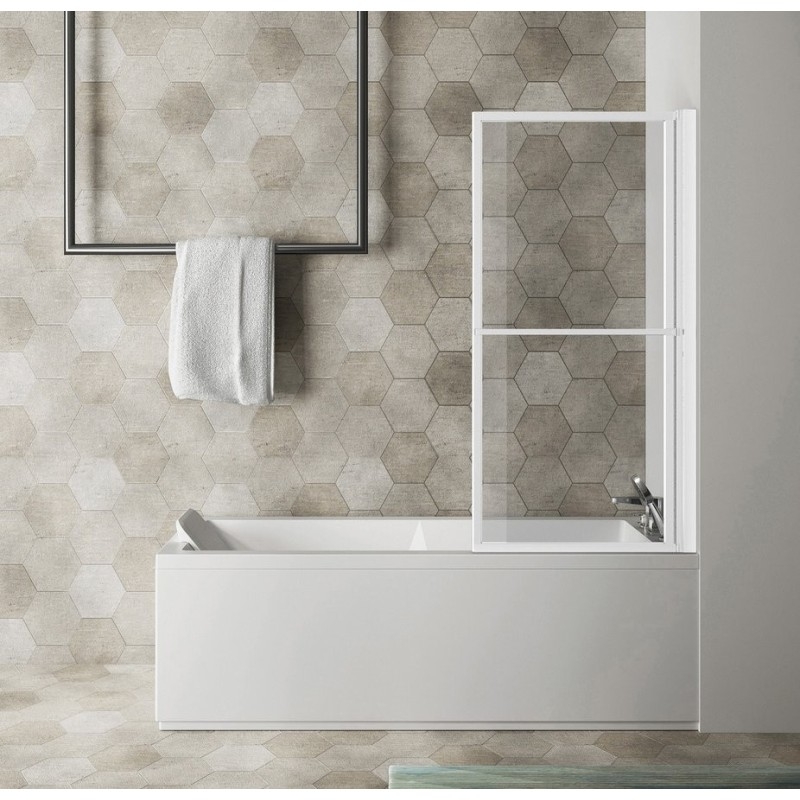 KAGERA Écran de bain pliant, (W) 710mm, blanc mat/verre clair KAGERA Écran de bain pliant, (W) 710mm, blanc mat/verre clair
