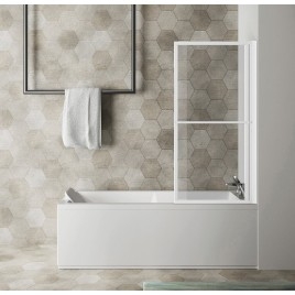 KAGERA Écran de bain pliant, (W) 710mm, blanc mat/verre clair