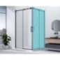 DRAGON BLACK Porte de douche pour entrée d'angle 1000 mm, verre clair DRAGON BLACK Porte de douche pour entrée d'angle 1000 mm, verre clair