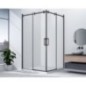 DRAGON BLACK Porte de douche pour entrée d'angle 1000 mm, verre clair DRAGON BLACK Porte de douche pour entrée d'angle 1000 mm, verre clair