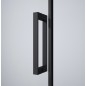 DRAGON BLACK Porte de douche pour entrée d'angle 800 mm, verre clair