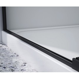 DRAGON BLACK Porte de douche pour entrée d'angle 800 mm, verre clair