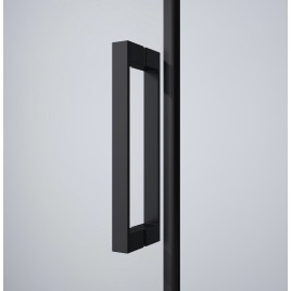 DRAGON BLACK Porte de douche pour entrée d'angle 800 mm, verre clair