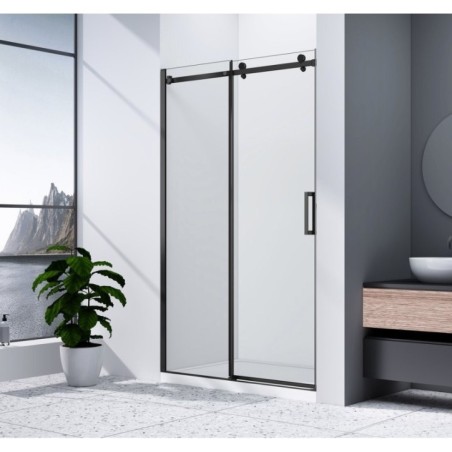 DRAGON BLACK Porte douche 1100mm, verre clair