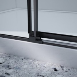 DRAGON BLACK Porte douche 1100mm, verre clair