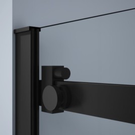 DRAGON BLACK Porte de douche 1400mm, verre clair