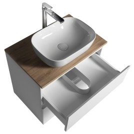 ALTAIR Vanity Unité avec planche 68 cm, weiß/Eiche emporio