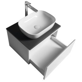 ALTAIR Schrank mit Platte 58 cm, blanc/ardoise anthracite