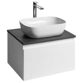 ALTAIR Schrank mit Platte 58 cm, blanc/ardoise anthracite