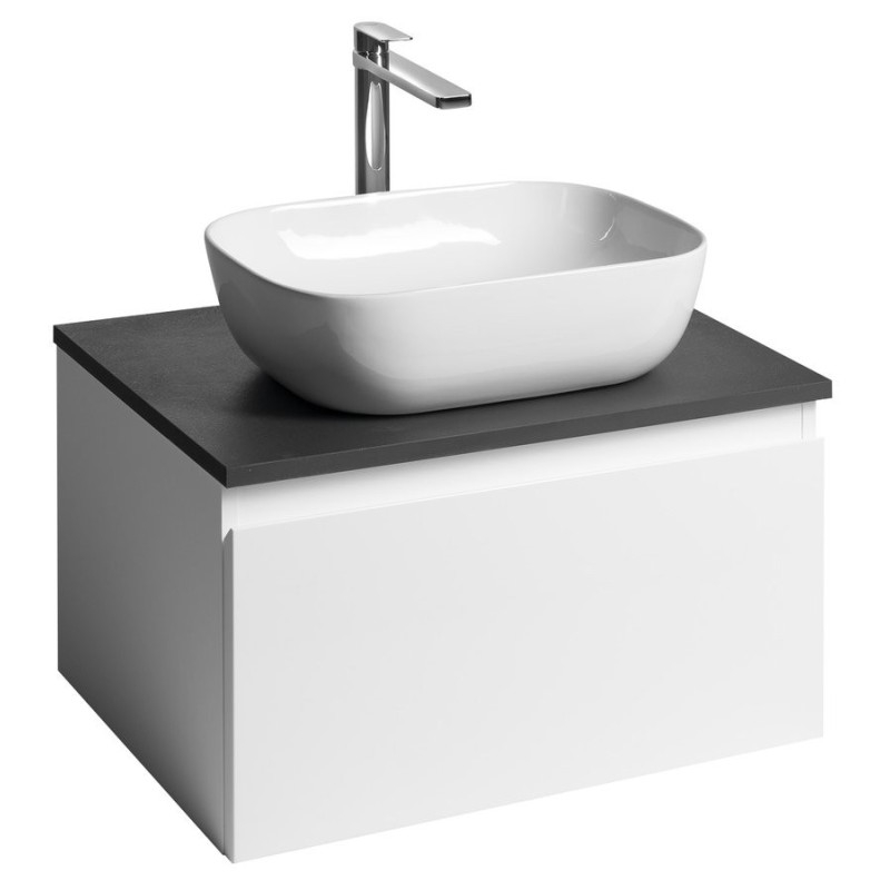 ALTAIR Schrank mit Platte 62,5 cm, blanc/ardoise anthracite ALTAIR Schrank mit Platte 62,5 cm, blanc/ardoise anthracite