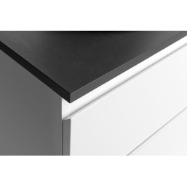 ALTAIR Schrank mit Platte 62,5 cm, blanc/ardoise anthracite