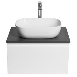 ALTAIR Schrank mit Platte 62,5 cm, blanc/ardoise anthracite