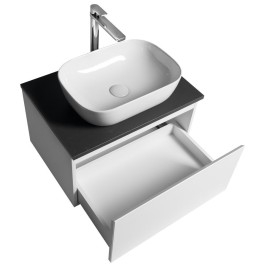 ALTAIR Schrank mit Platte 62,5 cm, blanc/ardoise anthracite