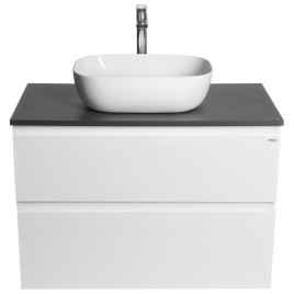 ALTAIR Vanity Unité avec planche 87,5 cm, ardoise weiß/anthracite