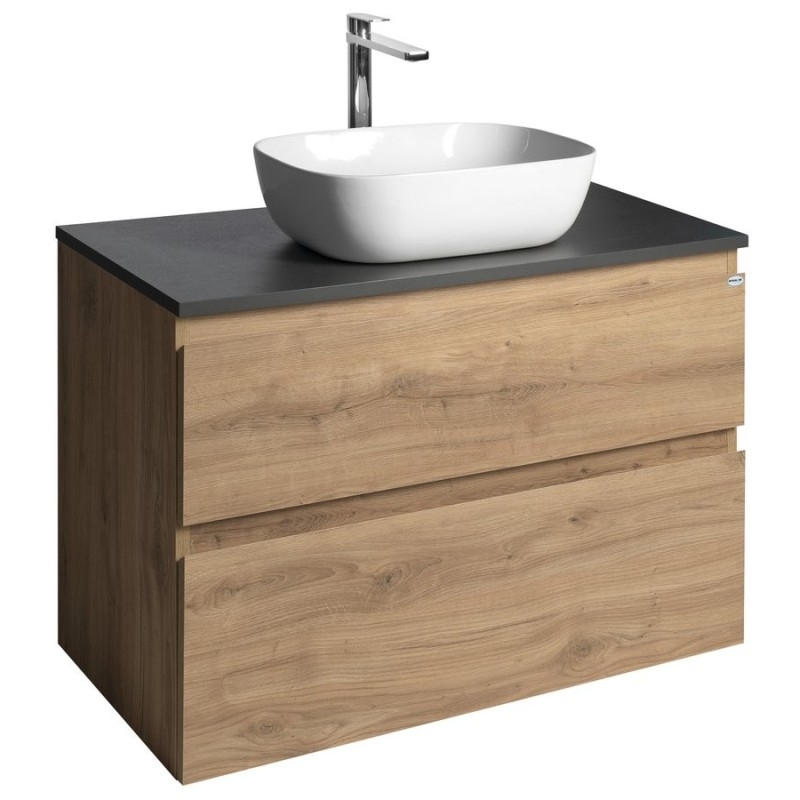 ALTAIR Vanity Unité avec planche 87,5 cm, ardoise en chêne