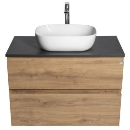 ALTAIR Vanity Unité avec planche 87,5 cm, ardoise en chêne