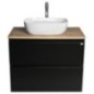 ALTAIR Vanity Unité avec planche 78,5 cm, noir mat/oak emporio