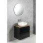ALTAIR Vanity Unité avec planche 78,5 cm, noir mat/oak emporio