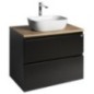 ALTAIR Vanity Unité avec planche 78,5 cm, noir mat/oak emporio