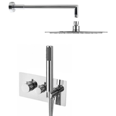 RHAPSODY mélangeur de douche thermostatique dissimulé comprenant douche à la main, 2/3 prises, chrome