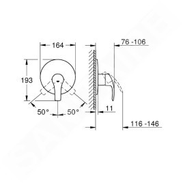 Grohe Eurosmart - Mitigeur de douche encastré, chrome 19451002