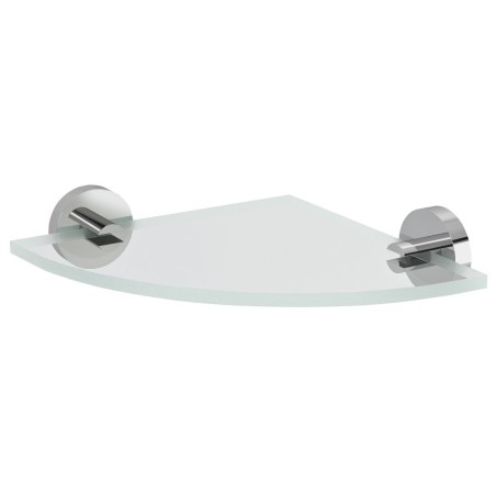X-ROUND coin étagère en verre, environ 200x200mm, chrome/verre clair