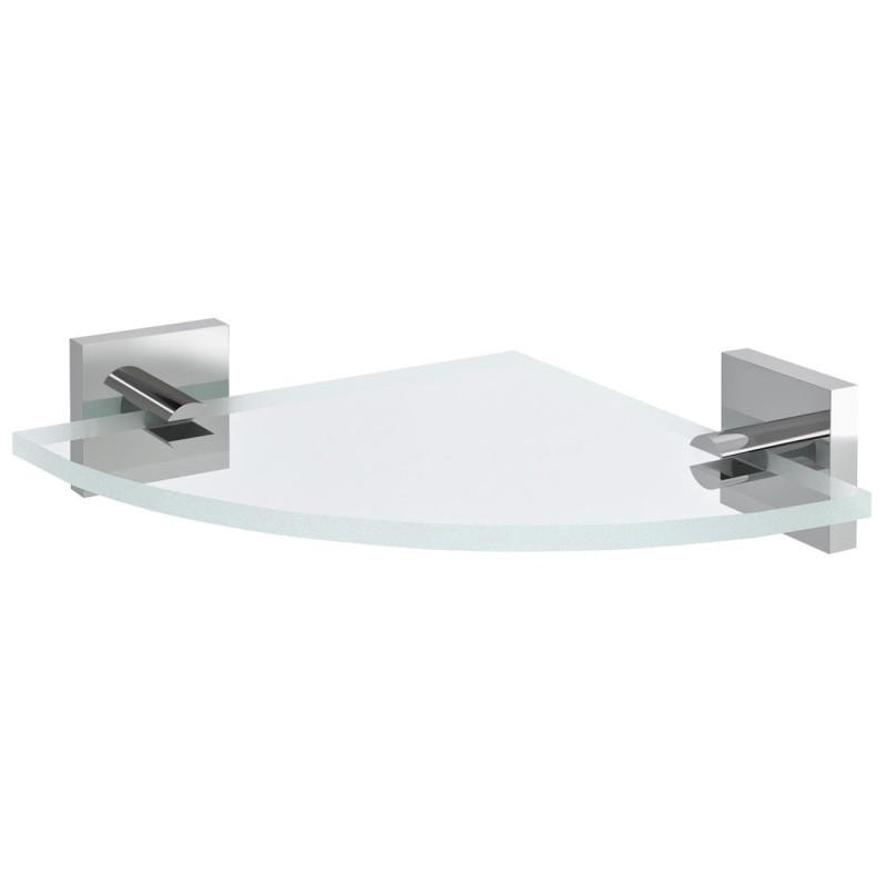 X-SQUARE coin plateau en verre, environ 200x200mm, chrome/verre clair