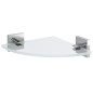 X-SQUARE coin plateau en verre, environ 200x200mm, chrome/verre clair