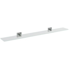 Étagère en verre X-SQUARE 800mm, chrome/verre clair