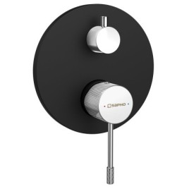 SOLARIS Robinet de douche en béton, 2 voies, noir mat/chrome