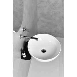 Lavabo TETRIS avec support pour mélangeur dissimulé, mat noir