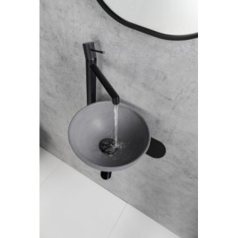 Lavabo TETRIS avec support pour mixeur à gauche, mat noir