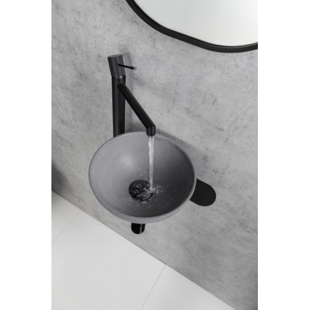 Lavabo TETRIS avec support pour mixeur à gauche, mat noir