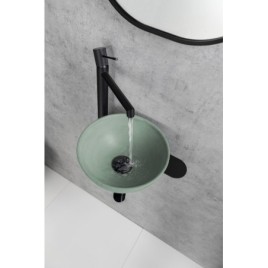 Lavabo TETRIS avec support pour mixeur à gauche, mat noir