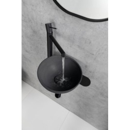 Lavabo TETRIS avec support pour mixeur à gauche, mat noir
