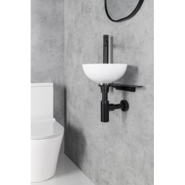 Lavabo TETRIS avec support pour mixeur à gauche, mat noir