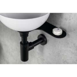 Lavabo TETRIS avec support pour mixeur à gauche, mat noir