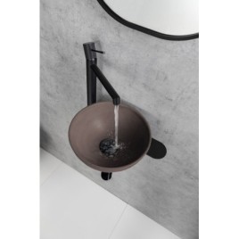 Lavabo TETRIS avec support pour mixeur à gauche, mat noir