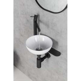 Lavabo TETRIS avec support pour mixeur à gauche, mat noir