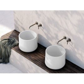 ALLEGRO Countertop Washbasin, dia 42cm, blanc