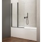 WILA baignoire écran 900mm, verre noir/clair