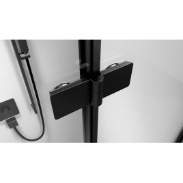 ZOOM BLACK Porte de douche Alcove 800 mm, verre clair, droite