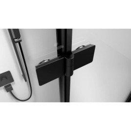 ZOOM BLACK Porte de douche Alcove 900 mm, verre clair, droite