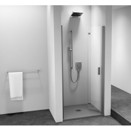 ZOOM Alcove Porte douche 900 mm, verre clair, droite