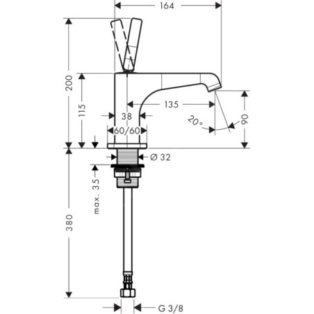 Axor Citterio E - Robinet sur pied, chrome 36105000