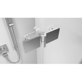 ZOOM Alcove Porte douche 900 mm, verre clair, droite