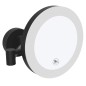 X-ROUND BLACK miroir cosmétique mural LED, dia. 200mm, double face, noir