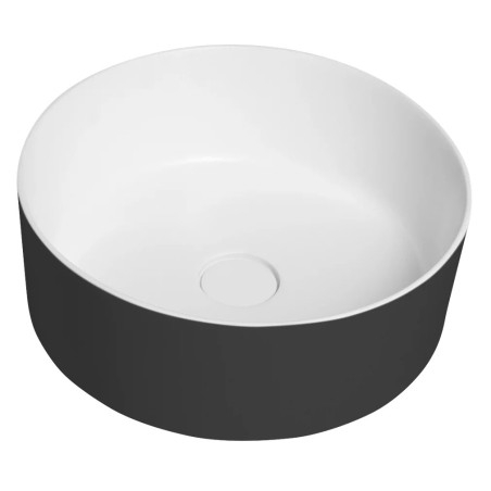 Lavabo THIN pour comptoir, Rockstone Ø 38 cm, Carina/blanc mat